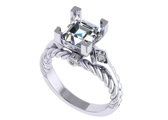 Principessa Cut dell'oro di Moissanite Diamond Gemstone Promise Rings 14K