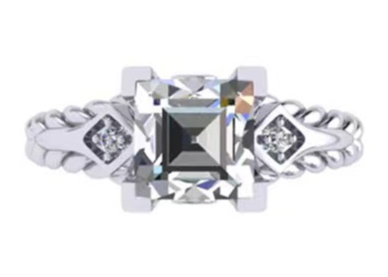 Principessa Cut dell'oro di Moissanite Diamond Gemstone Promise Rings 14K