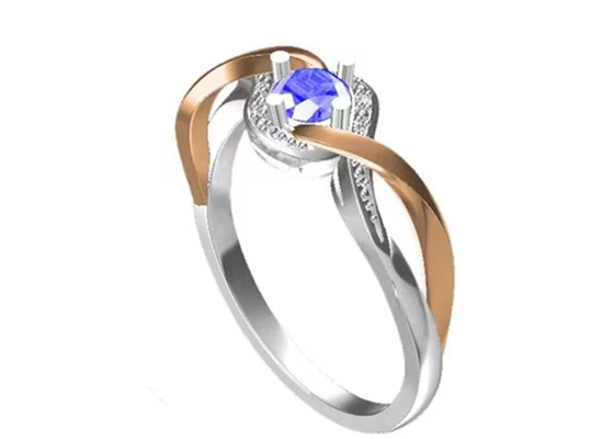 L'incrocio dei gioielli dell'oro solido dei gioielli 14K di Tanzanite lega la pietra principale di RD6.4MM