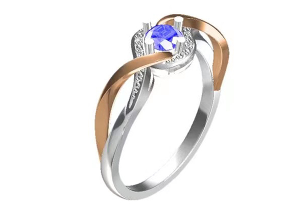 L'incrocio dei gioielli dell'oro solido dei gioielli 14K di Tanzanite lega la pietra principale di RD6.4MM