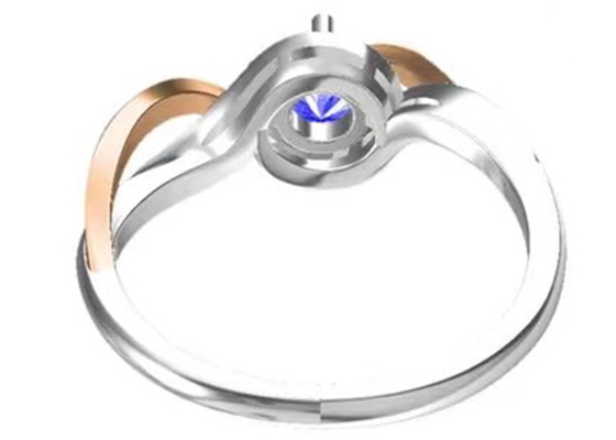 L'incrocio dei gioielli dell'oro solido dei gioielli 14K di Tanzanite lega la pietra principale di RD6.4MM