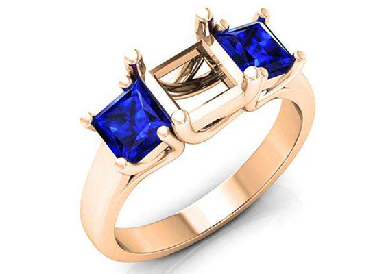 Sapphire Semi Mount Jewelry Square blu ha tagliato il ODM dell'OEM di 6×6mm