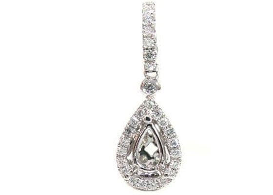 La pera ha tagliato il peso bianco 3.0g di Diamond Pendant Semi Mount 5x7mm