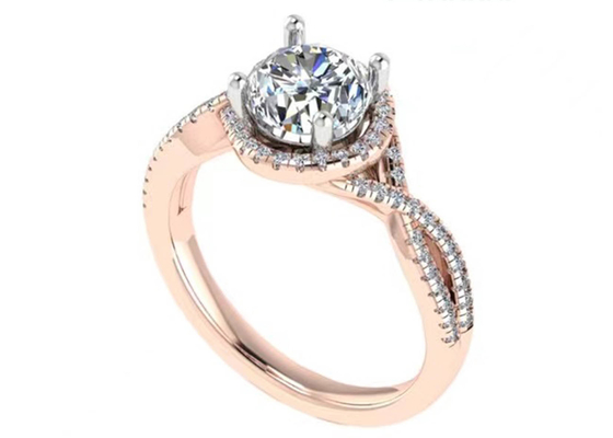 Chiarezza di media del taglio rotondo 18K Rose Gold Ring For Engagement S11 SI2 VS1