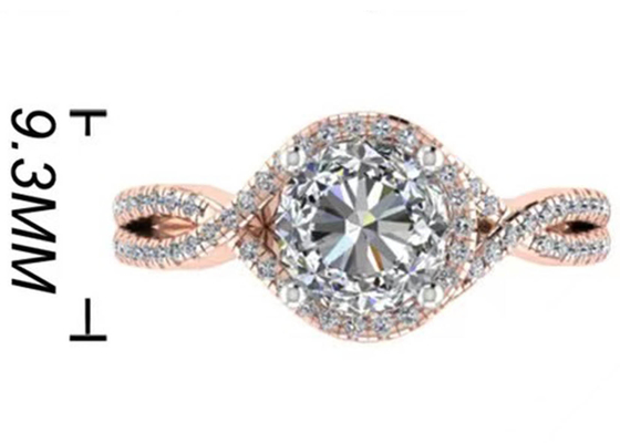 Chiarezza di media del taglio rotondo 18K Rose Gold Ring For Engagement S11 SI2 VS1