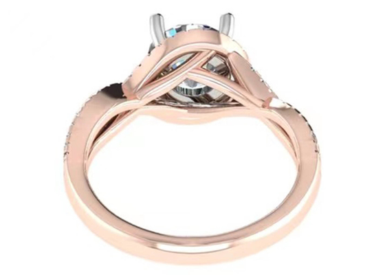 Chiarezza di media del taglio rotondo 18K Rose Gold Ring For Engagement S11 SI2 VS1