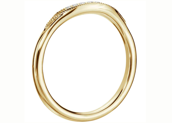 Anello di oro giallo delicato minuscolo 14K, dimensione di Diamond Stacking Rings 2mm 1.5mm 1.3mm