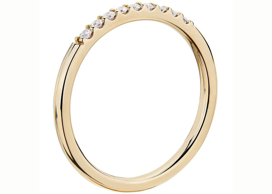 coda di pesce accatastabile di 0.44ct Diamond Rings Yellow Gold 1.8mm che mette tipo