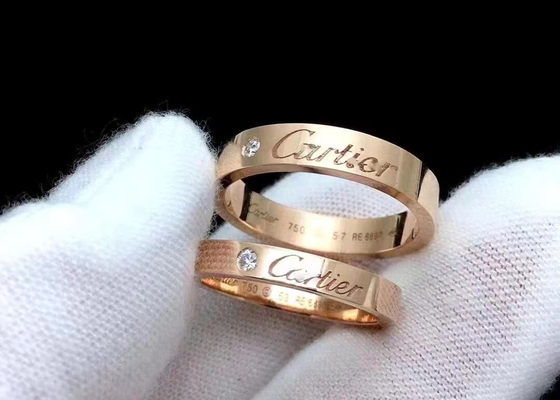 anello dei gioielli dell'oro solido di 0.12ct 18K con la larghezza naturale del diamante 3.6mm