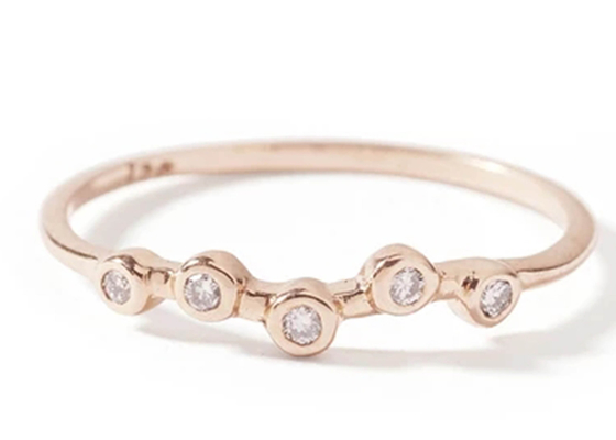 Gioielli minuscoli Diamond Ring dell'oro giallo di 0.10ct 14K per la dimensione della banda di nozze 1.5mm-2.5mm