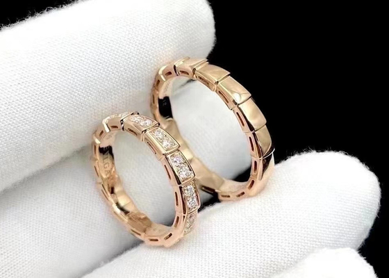 anello della vipera di 0.41ct Serpenti, 18K Diamond Ring Width naturale 4mm