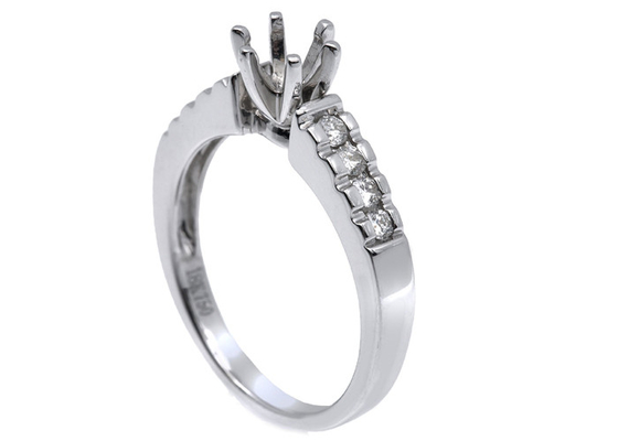 ODM del materiale dell'oro bianco di Diamond Ring 14K del supporto dei semi di 0.2ct 8pcs per il regalo