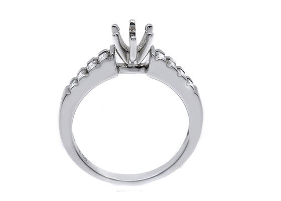 ODM del materiale dell'oro bianco di Diamond Ring 14K del supporto dei semi di 0.2ct 8pcs per il regalo