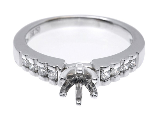 ODM del materiale dell'oro bianco di Diamond Ring 14K del supporto dei semi di 0.2ct 8pcs per il regalo