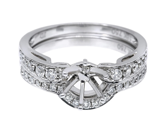 Supporto Ring Settings, 0.18ct 1.5mm Diamond Ring naturale dei semi dell'OEM