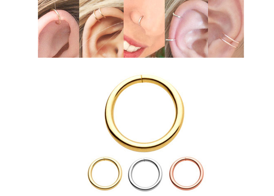 anello 1/4inches 5/16inches 3/18inches di piercing dell'oro 14k per l'orecchio del labbro del naso