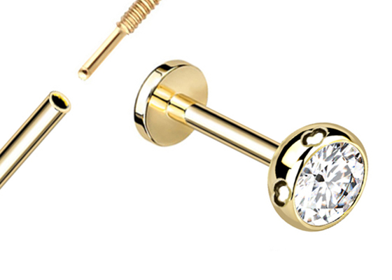 Gli orecchini sterili dei gioielli di piercing del corpo dell'oro avvitano il diametro 3×3mm di stile