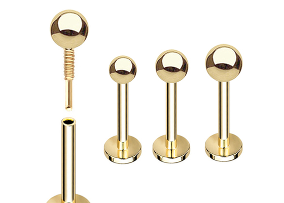 Orecchini della cartilagine dell'oro dell'OEM 14k, lunghezza dell'orecchino 5mm 8mm 10mm di piercing del corpo