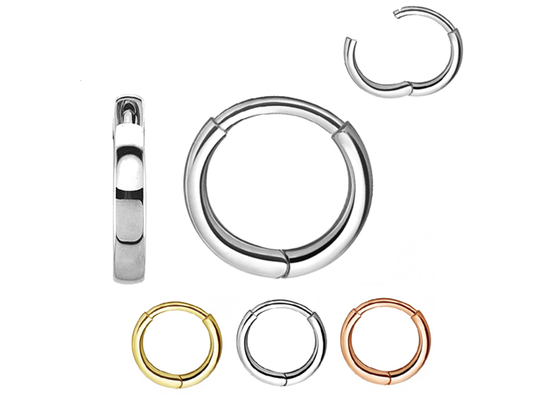 Orecchini del cerchio di Huggie dell'oro del ODM, OEM rotondo classico degli orecchini del perno della cartilagine