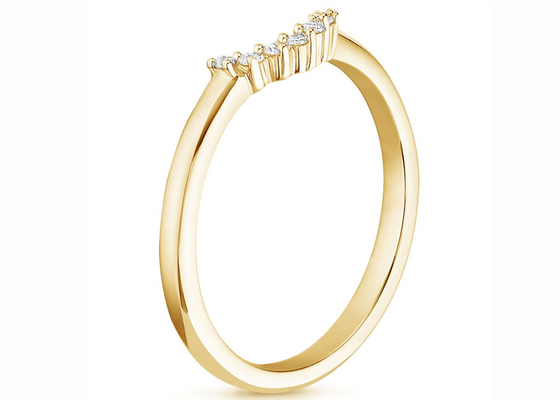 anelli accatastabili dell'oro giallo di 0.15ct 14k, dimensione di pietra 1.5mm di Diamond Stacking Rings 2mm