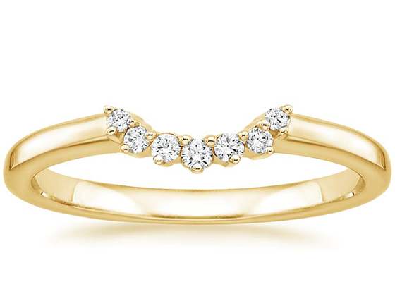 anelli accatastabili dell'oro giallo di 0.15ct 14k, dimensione di pietra 1.5mm di Diamond Stacking Rings 2mm