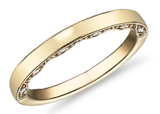 Dimensione classica dell'anello di oro 9K 0.12ct 1.3MM con il diamante naturale