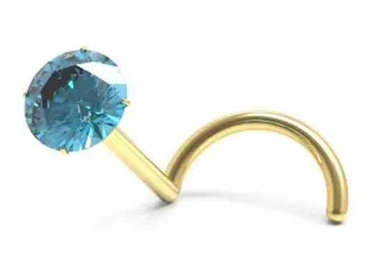 Piercing del naso dell'oro della vite 18K con 1.5mm-3mm Garnet Stone naturale