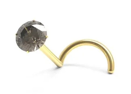 Piercing del naso dell'oro della vite 18K con 1.5mm-3mm Garnet Stone naturale