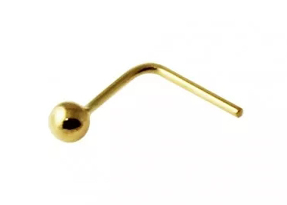 Anello di naso a forma di L dell'oro 18k, dimensione di Ring With Ball On End 1.5-2.0mm del naso