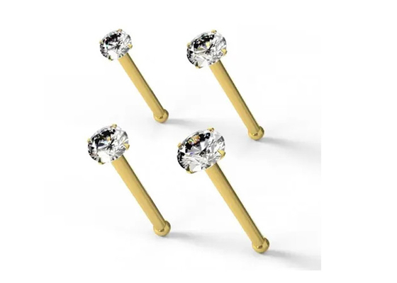 Piercing del naso dell'oro 18K di spessore 0.6mm con i diamanti di 1.25-3.0mm