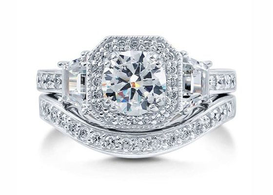 Taglio di 6.5MM 1ct Diamond Engagement Wedding Rings Round per l'anniversario