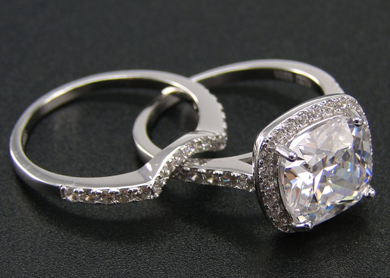 Forcone di alone 1.0ct Diamond Engagement Wedding Rings 53PCS che mette tipo