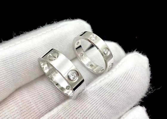 larghezza di Ring With Diamond 4mm-6mm dei gioielli dell'oro solido di 0.41ct 18K