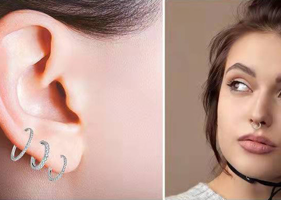 Il piercing 18K ingiallisce il ODM dell'OEM di Diamond Nose Stud Heart Shape 3mm dell'oro