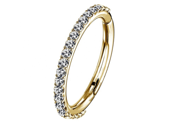 Artiglio provvisto di cardini del Clicker dell'oro del setto 14k che mette tipo con il diamante di 1.3mm
