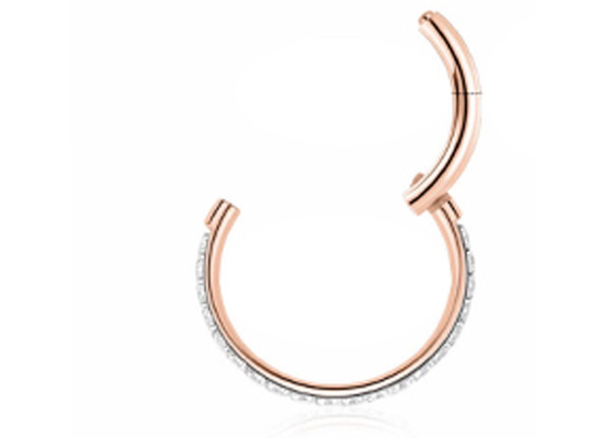 Perno del naso dell'oro 18k del diametro 9mm 11mm, diamanti naturali di Ring Piercing With 0.14ct del naso