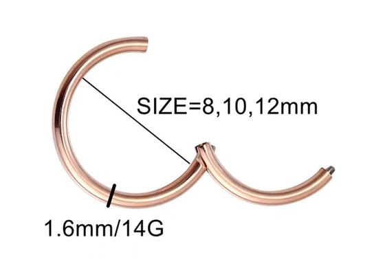 Clicker dell'oro bianco di Periceing, ODM dell'OEM degli orecchini del cerchio dell'oro 14k per l'anniversario