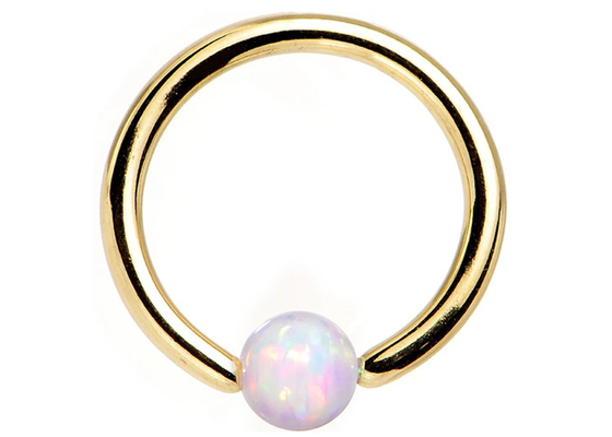 Piercing del naso dell'oro del cerchio 18K con Opal Inner Diameter naturale 8-12mm