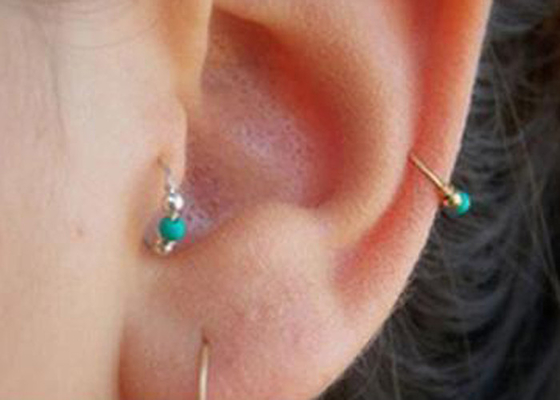 Piercing del naso dell'oro del cerchio 18K con Opal Inner Diameter naturale 8-12mm
