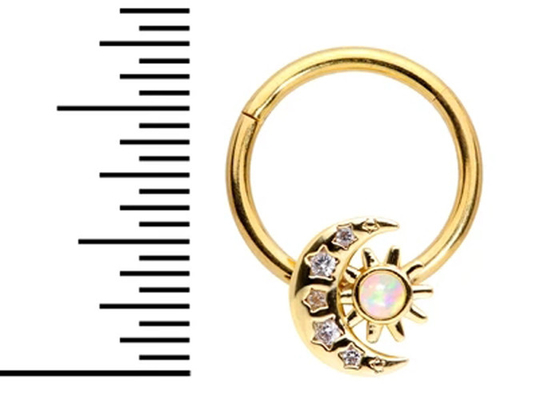 Il Sun solido della luna di piercing del naso dell'oro 18K modella con il ODM naturale dei diamanti di 0.06ct SI2