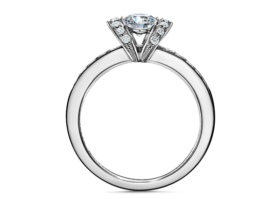 taglio di giro bianco dell'oro solido di Ring Set 14K di nozze di impegno 0.78ct 3MM