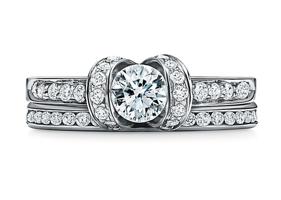 taglio di giro bianco dell'oro solido di Ring Set 14K di nozze di impegno 0.78ct 3MM