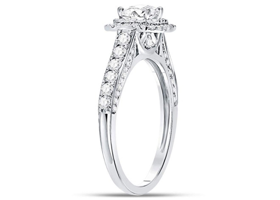 i gioielli dell'oro solido di 3.65g 14K, 0.8ct quadrano l'oro bianco Diamond Rings delle donne