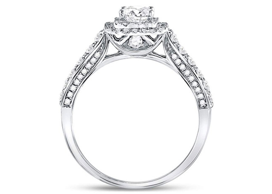 i gioielli dell'oro solido di 3.65g 14K, 0.8ct quadrano l'oro bianco Diamond Rings delle donne