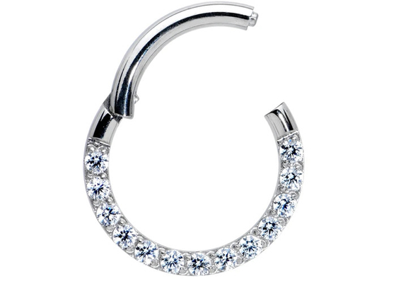 anello di piercing del Tragus dei diamanti 0.1ct, naso Ring Inner Dia dell'oro bianco 8-15mm