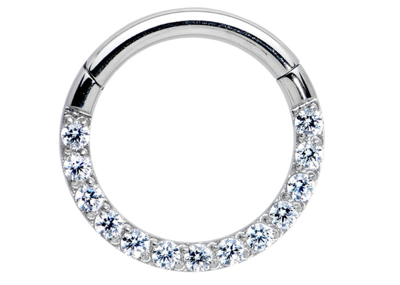 anello di piercing del Tragus dei diamanti 0.1ct, naso Ring Inner Dia dell'oro bianco 8-15mm