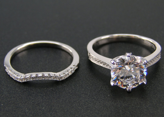Taglio brillante Diamond Ring 1.25CT, 18k oro bianco Ring Set For Women del giro 1PCS