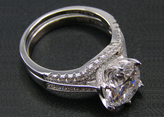 Taglio brillante Diamond Ring 1.25CT, 18k oro bianco Ring Set For Women del giro 1PCS