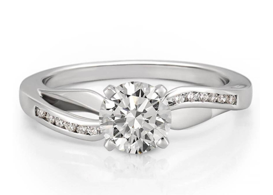 Gioielli Diamond Ring, nozze Ring Round Cut dell'OEM del ODM dell'oro bianco 14k