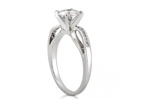 Gioielli Diamond Ring, nozze Ring Round Cut dell'OEM del ODM dell'oro bianco 14k